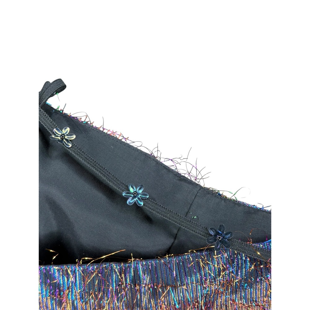 NANETTE LEPORE Y2K Party Dress Multicolor Metallic Tinsel Fringe Women's Size 6 - Picture 7 of 7